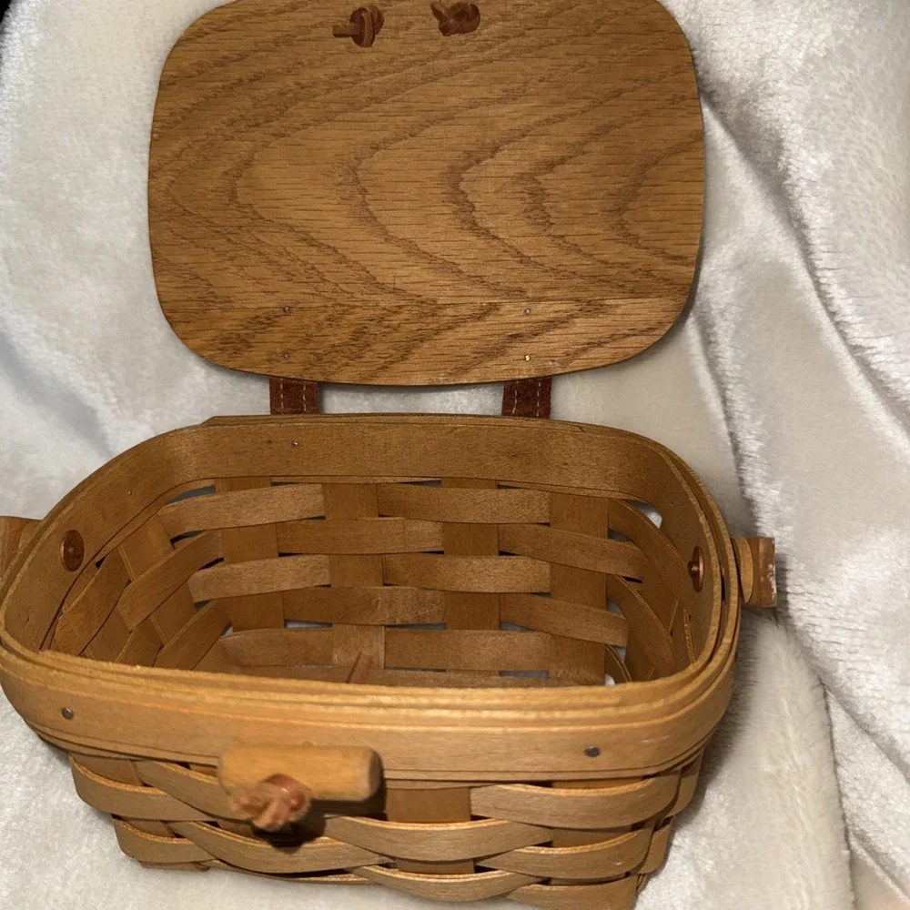 Longaberger Small Purse Basket 1995 Handle lid